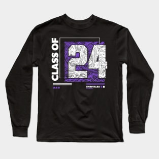 Class of 2024 Urban Streetwear // Graduation Class of '24 Purple Long Sleeve T-Shirt